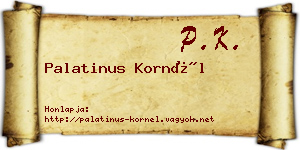 Palatinus Kornél névjegykártya