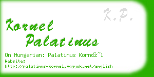 kornel palatinus business card